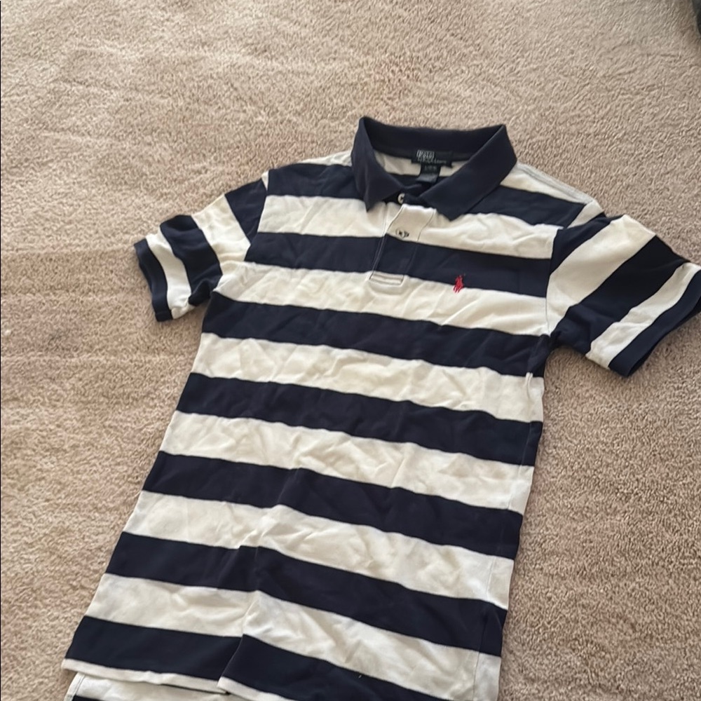 Polo by Ralph Lauren Blue and White Striped Polo Shirt